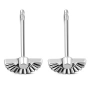 Fan Shaped Dainty Sterling Silver Stud Earrings, ep355st